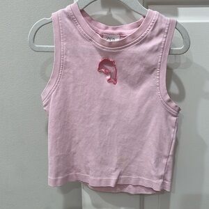 Zara kids pink crop top with dolphin cut out. Size 8-9.